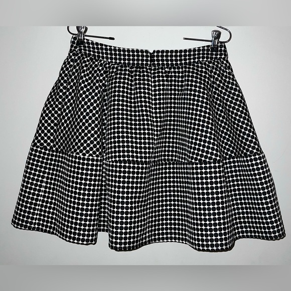 Express NEW Polka Dot Flared Mini Skirt Sz 10 - Picture 7 of 8